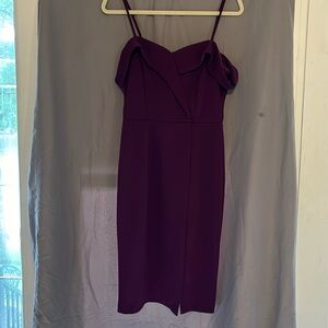 Bebe off-shoulder plum dress womens Size 10
